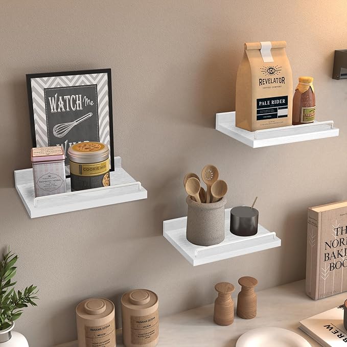 RYOFOBETTO Small Floating Shelf, 6 X 9 Inches Farmhouse Wall Shelves