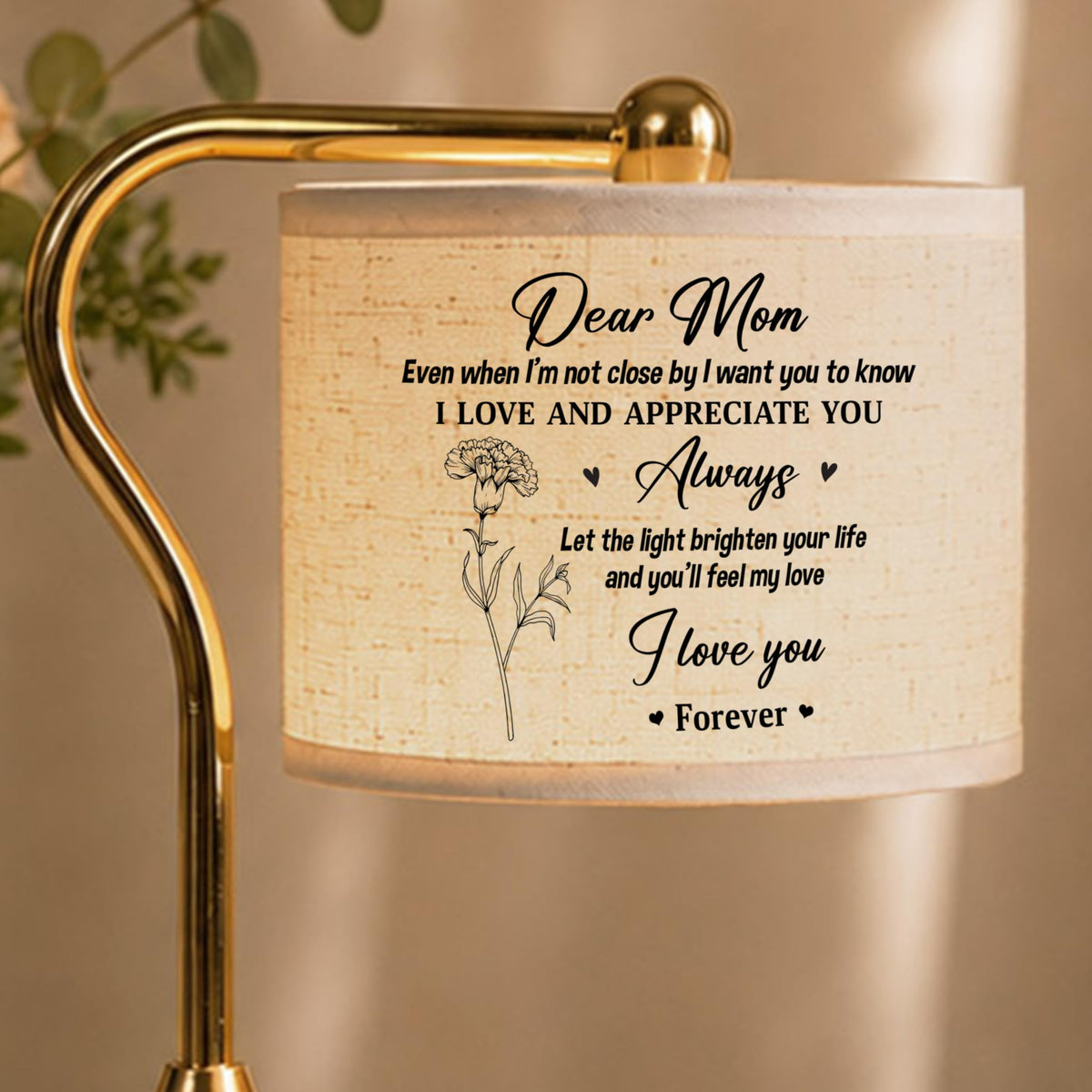 GIFTELIX Candle Warmer Lamp with Timer Dimmable - Dear Mom - Christmas Birthday Gift for Women Mom Mother from Daughter Son - Adjustable Height Wax Flameless Melter with 2 Bulbs - Cozy Home Decor