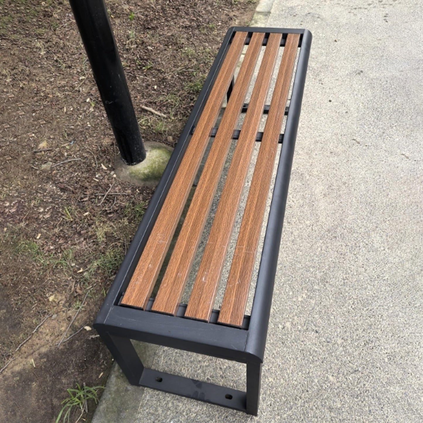 Outdoor Metal Bench, Backless Park Seating for 2, Weatherproof Slatted Garden Furniture, Ideal for Porch, Yard, Lawn, Deck Decor (150x39x42cm),150x39x42cm