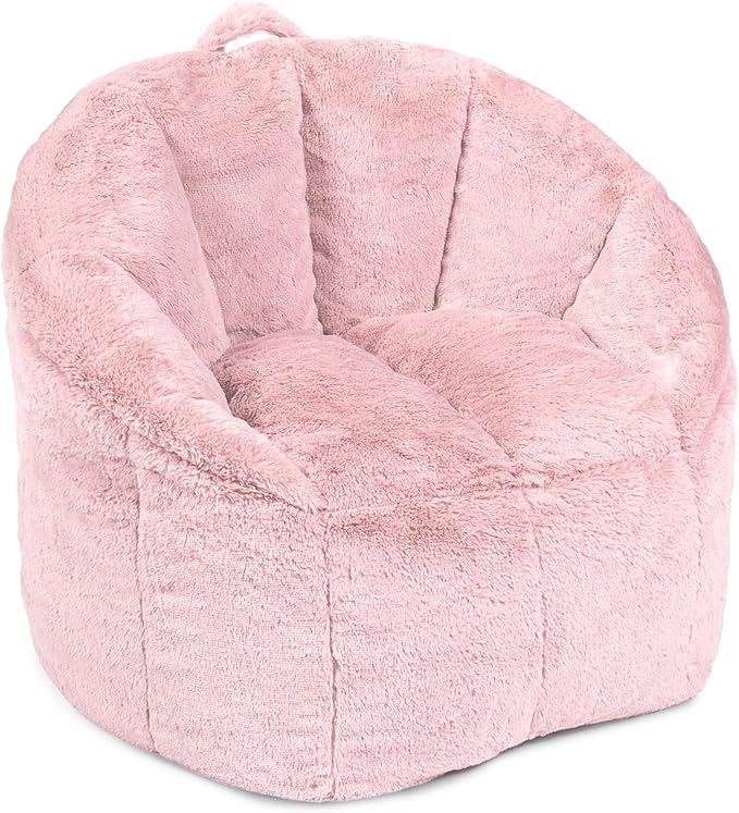 Big Joe Milano Bean Bag Chair for Kids, Ultra-Soft Mauve Plushie Polyester Blend