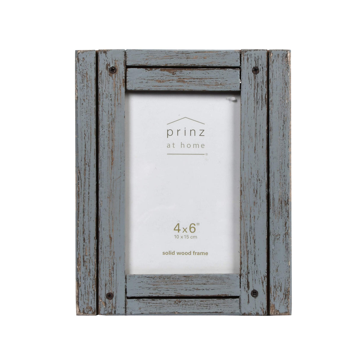 Prinz Homestead 4x6 Picture Frame Gray - Distressed Wood Rustic Coastal Decor Two-Way Easel Wall Mount Tabletop