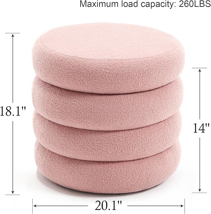 Flouki Round Ottoman Set of 2, Ottomans