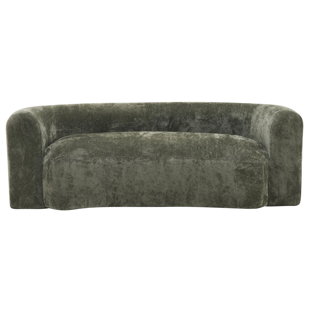 Christopher Knight Home 87.75" Curved Sleeper Sofa, 3 Seater Deep Seat Modular Floor Couch, Upholstered Chenille Fabric Comfy Cloud Couch with Round Arms & Curved Back for Living Room Bedroom, Green