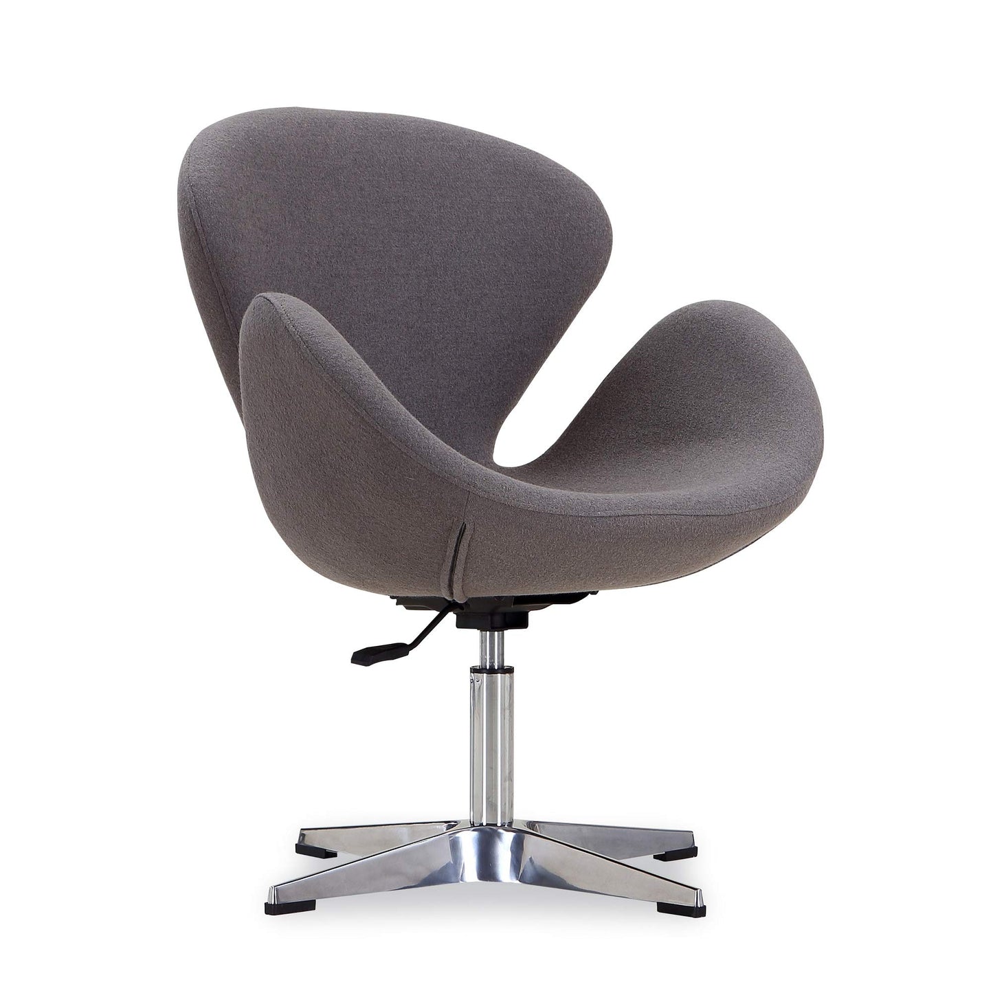 Manhattan Comfort Raspberry Adjustable Swivel Accent Chair with 360° Turn, Polished Chrome Base, Modern Retro Design, Versatile Seat Ideal for Any Room, Set of 2, Grey