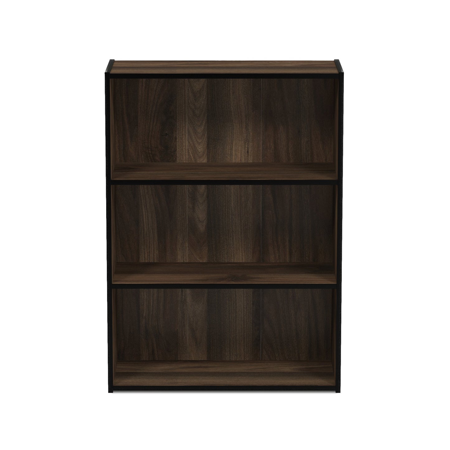Furinno PASIR Book Shelf, 3-Tier Bookshelf, Storage Shelves Bookcase, 9.7 x 23.7 x 31.5, for Living Room, Bedroom, Home Office, Columbia Walnut