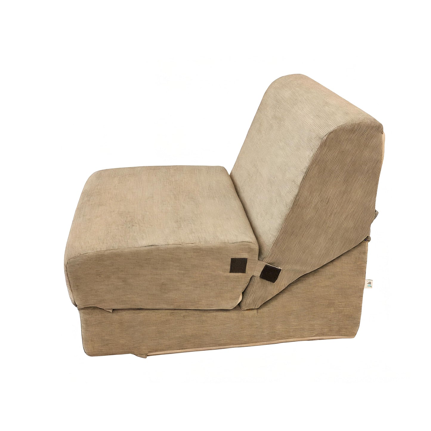 jela Luxury Corduroy Indoor Chaise Lounge, Foldable Sofa Bed Chair with Soft Foam & Machine Washable Cover (Corduroy Sand)