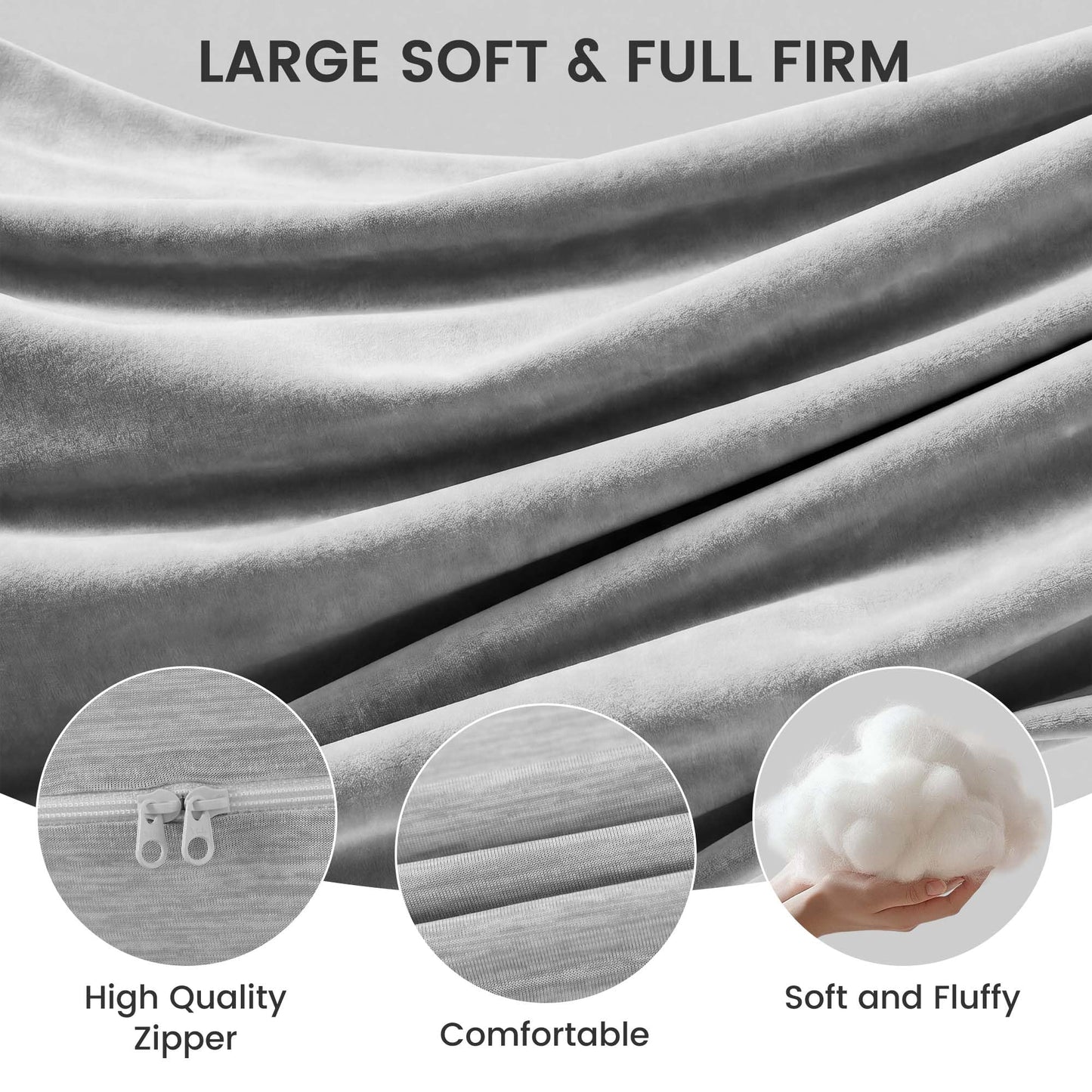 Jcickt Pregnancy Pillow for Sleeping,59 inch Maternity Pillow with Removable Washable Cover,J-Shaped Cooling Full Body Pregnant Pillow -Support for Backs,Legs, Belly, HIPS, Improve Sleep -Gray