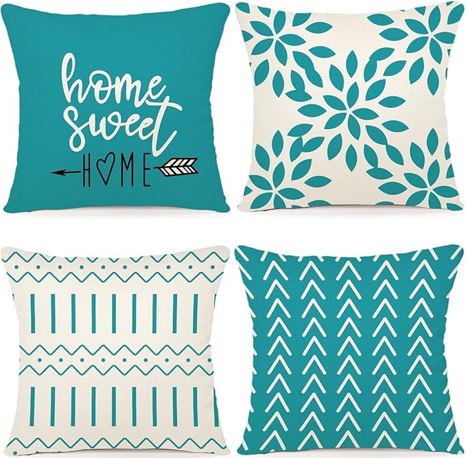 YCOLL Pillow Covers 20x20 Set of 4, Modern Sofa Throw Pillow Cover, Decorative