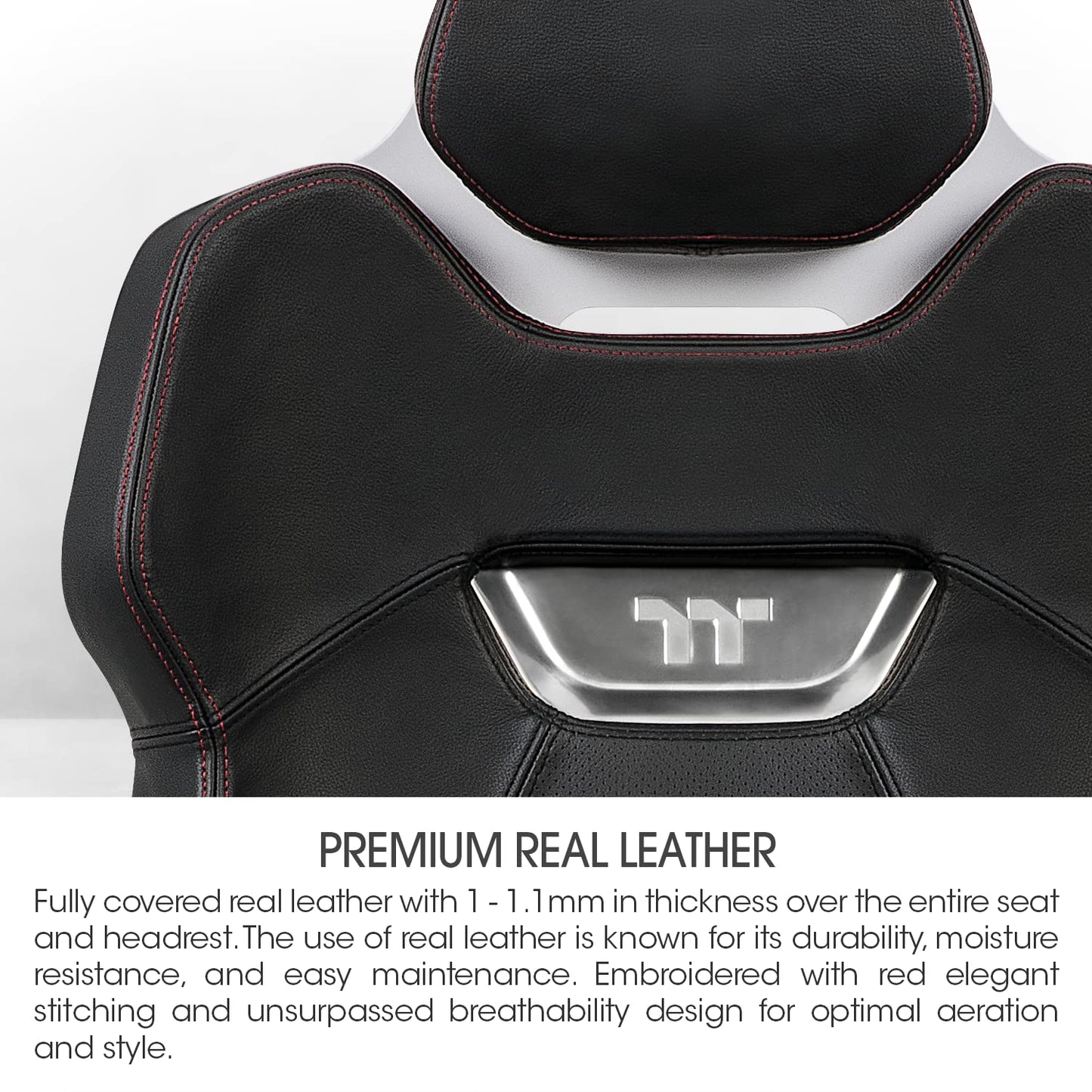 Thermaltake Argent E700 Real Leather Gaming Chair (Glacier White) Design by Studio F∙A∙Porsche, GGC-ARG-BWLFDL-01