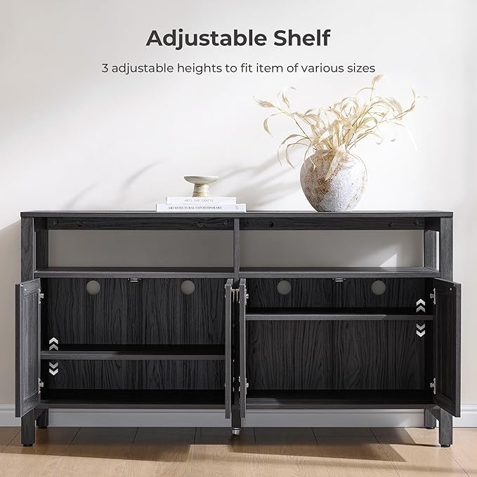 SICOTAS Rattan TV Stand for Television up to 65 Inch