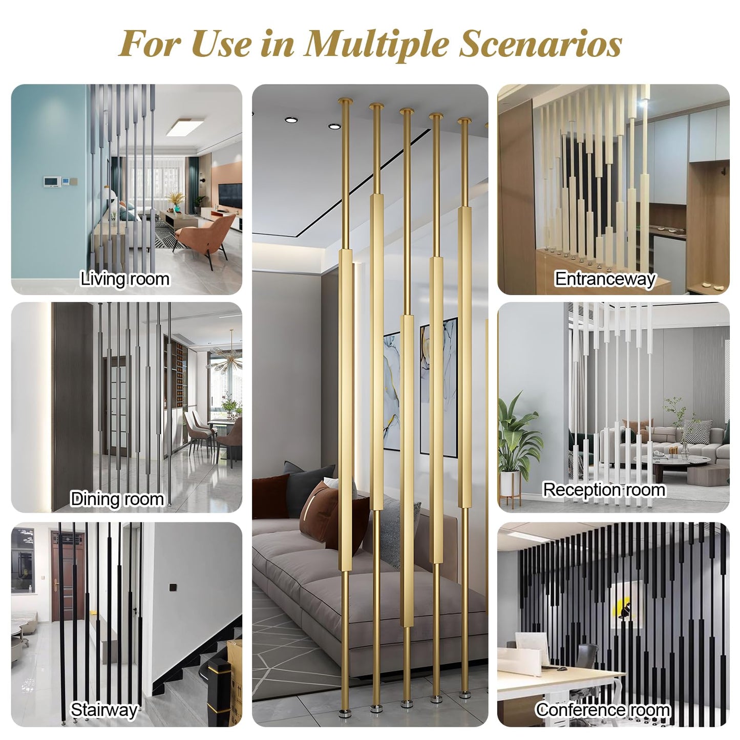 Adjustable Room Divider - Ceiling Height Partition, Space-Saving Detachable Separator for Home & Office, Easy No-Drill Installation, Stylish Privacy Solution