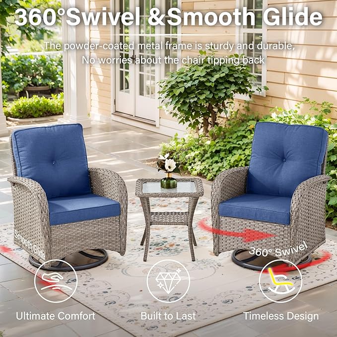 Belord 6 Pieces Wicker Patio Conversation Sets