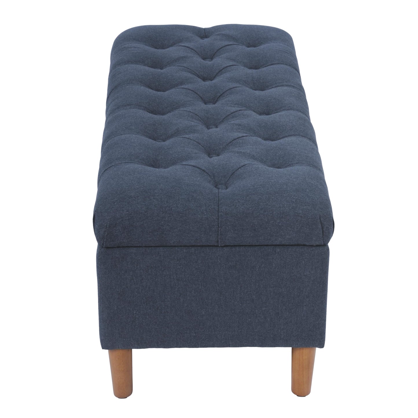 HomePop 40" Ainsley Button Tufted Storage Bench - Blue Woven