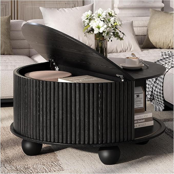 SULIVES Round Coffee Table