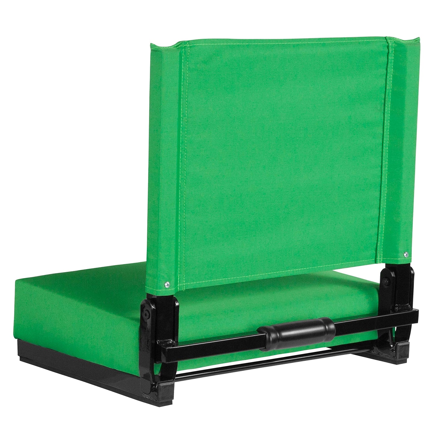 Flash Furniture Grandstand Portable Stadium Seat for Bleachers or Benches, Folding Padded Stadium Chair with Carrying Handle, 500 lb. Weight Capacity, Bright Green