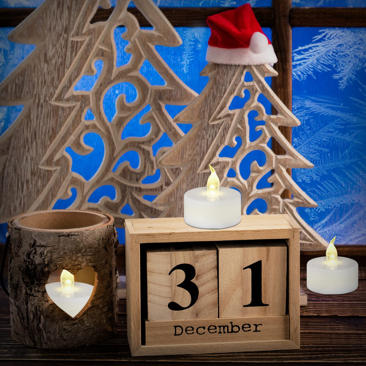 Flameless LED Tea Light Candles: 24 Pack Battery - Powered Fake Candles,Batteries Included,Unscented,For Seasonal & Festival Celebration,Warm White Light,Replicate The Flicker Of A Real Candle.