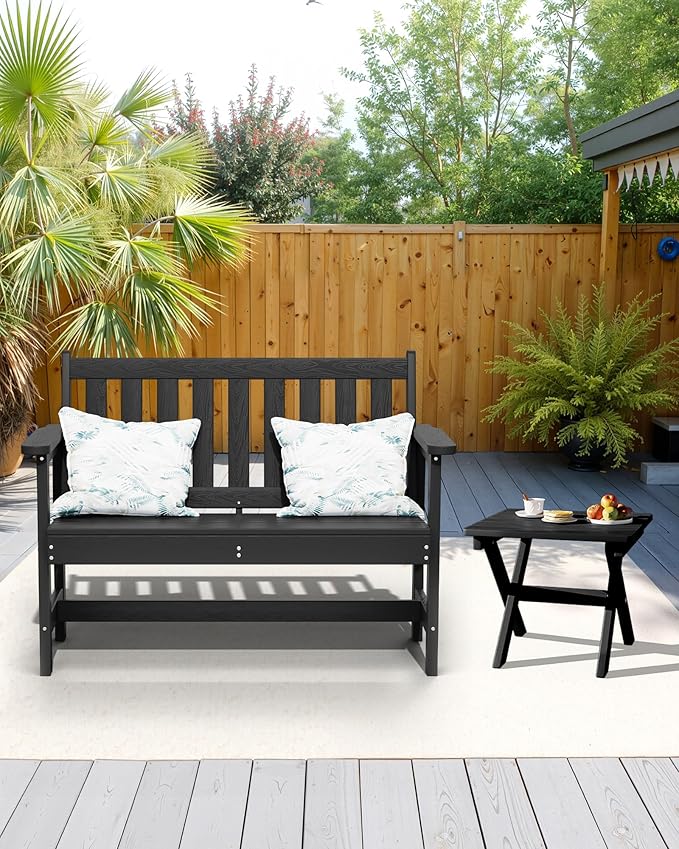 SERWALL Portable Folding Adirondack Table, HDPE Material Outdoor End Table