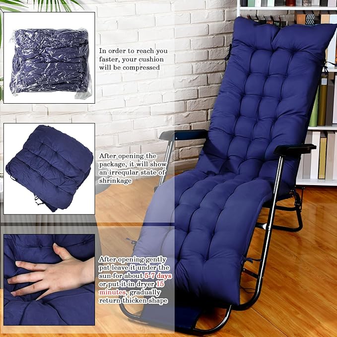 67 x 19 Inch Chaise Lounge Cushions Soft Lounge Chair Cushion Gravity Chair