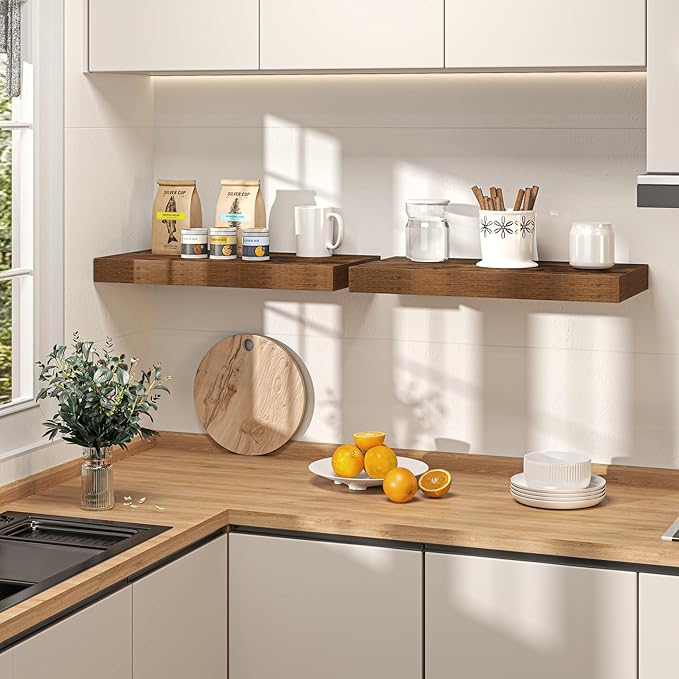 36Inch Floating Shelves for Wall, 12 Inch Deep Shelves for Bedroom, Bathroom
