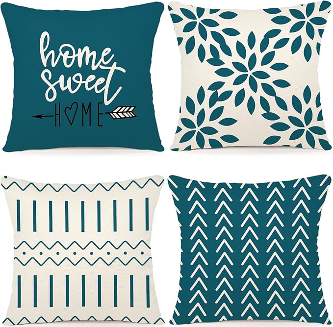 YCOLL Pillow Covers 20x20 Set of 4, Modern Sofa Throw Pillow Cover, Decorative