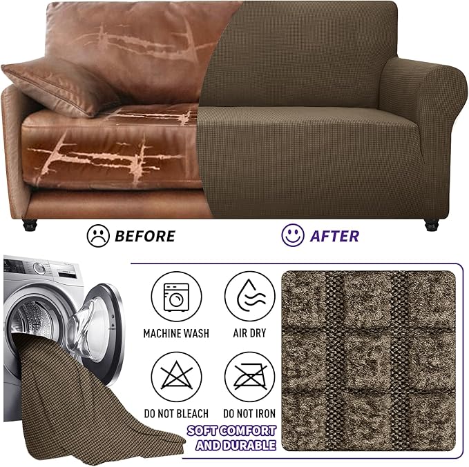 ZNSAYOTX Super Stretch Couch Cover Love Seat Sofa Covers