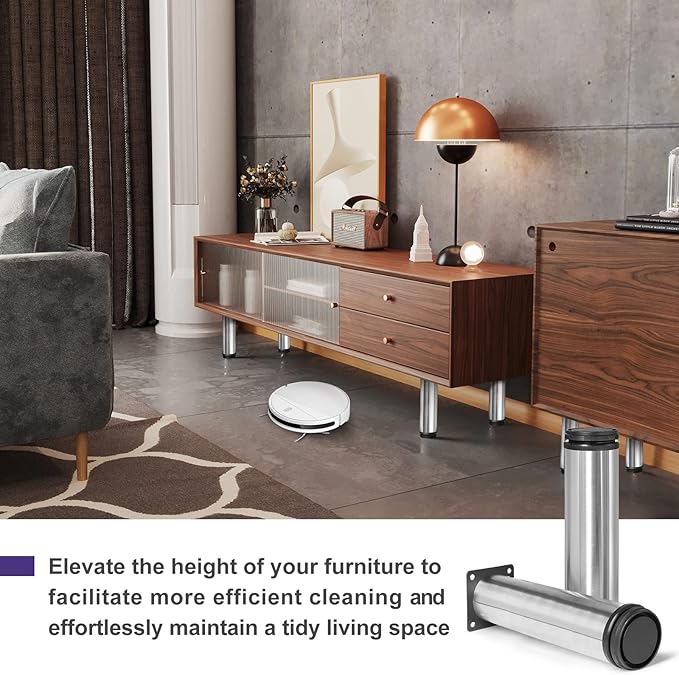 10 Inch Metal Furniture Legs Stainless Steel Adjustable Legs Silver Metal Legs