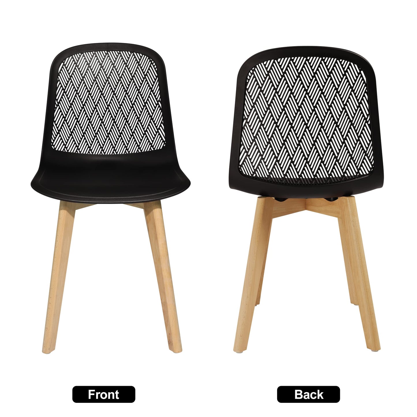KM Legend Armless Modern Chairs with Wood Legs for Living, Bedroom, Kitchen,Dining,Lounge Waiting Room, Restaurants, Cafes, Set of 2…