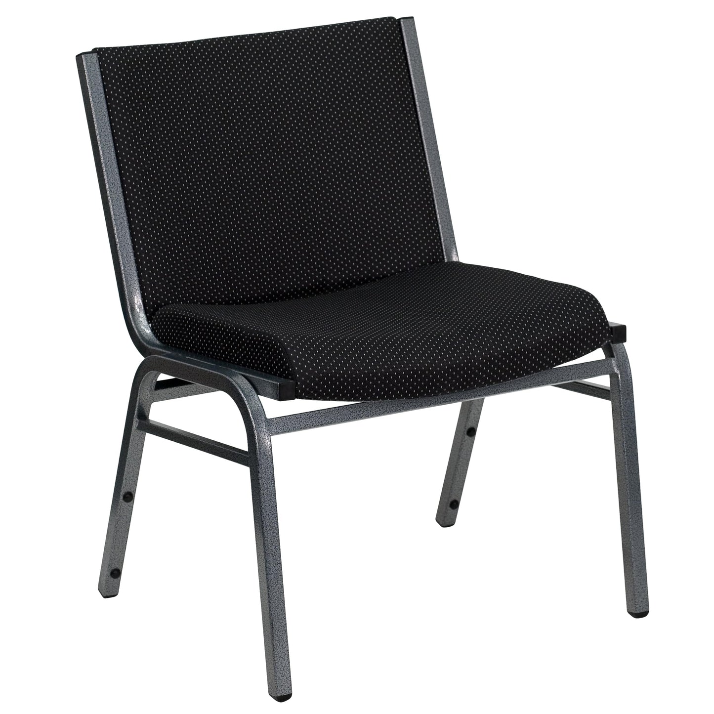 Rated Black Fabric Stack Chair with Ganging Bracket