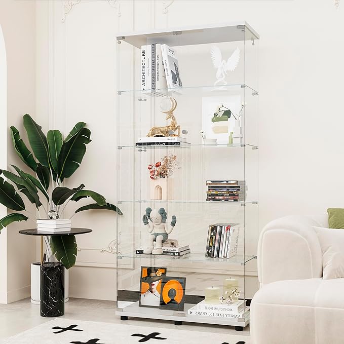 FLYMUHJIA Curio Cabinets with Tempered Glass Doors
