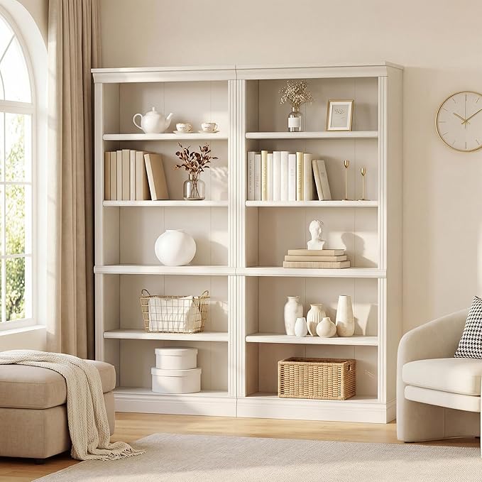Furniwell Bookcase Bookshelves, 5-Shelf Tall Bookcase 71" Wood Open Display