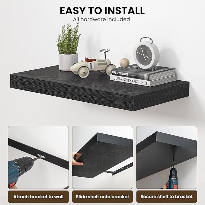 Dreamland 32" Floating Shelves for Wall, Wall-Mounted Shelves for Bedroom
