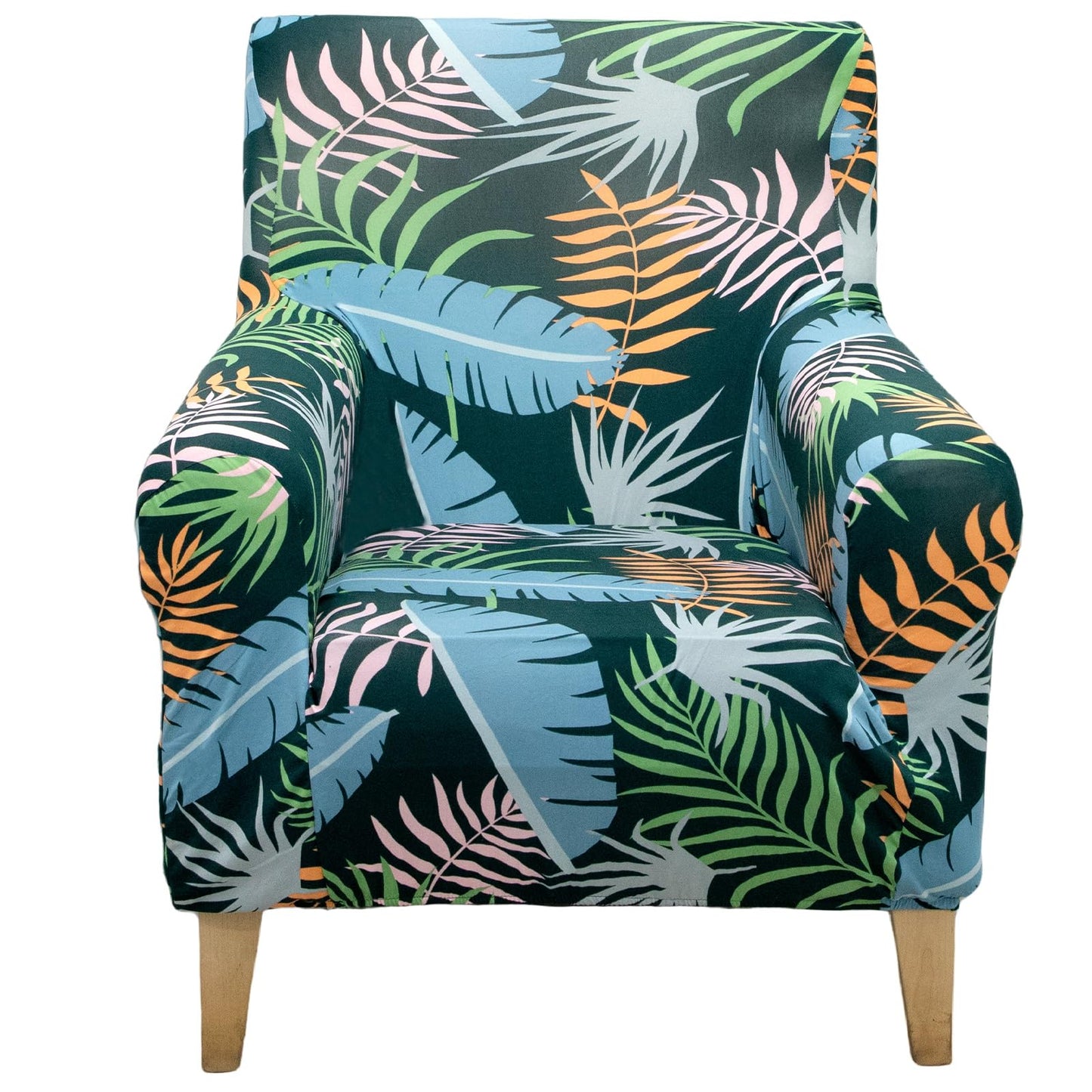 Adigau Printed Slip Covers for Armchairs Modern Elastic Chair Slipcovers 1-Piece Single Seat Sofa Protector for Living Room Stretch Couch Chair Cover(Green Grove)