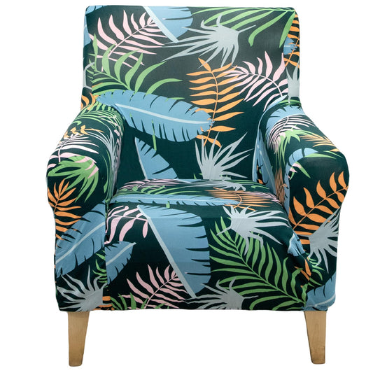 Adigau Printed Slip Covers for Armchairs Modern Elastic Chair Slipcovers 1-Piece Single Seat Sofa Protector for Living Room Stretch Couch Chair Cover(Green Grove)