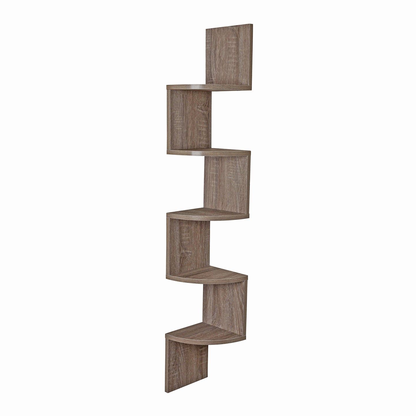 Danya B. XF11035OK Large Rustic Decorative 5-Tier Corner Floating Wall Mount Display Shelving Unit - Oak
