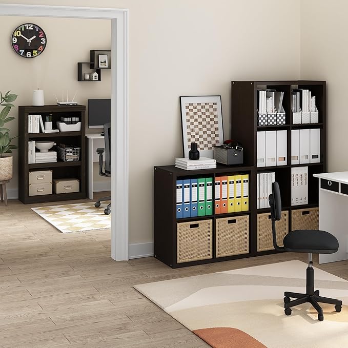 Furinno CUBICLE Book Shelf, 8-Cube Bookshelf, Extra Thick Frame Horizontally &