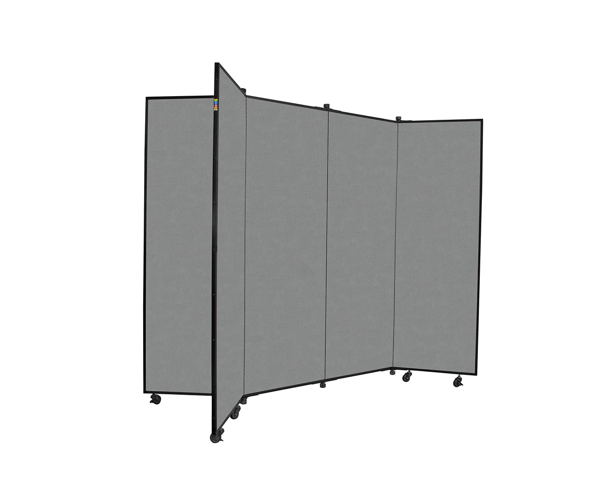 Screenflex Display Towers, Portable Wall Divider Boards for Art Show Partitions, Classroom Panels and Offices - 5'9”H x 3'1”W - 6 Panels - Stone Fabric