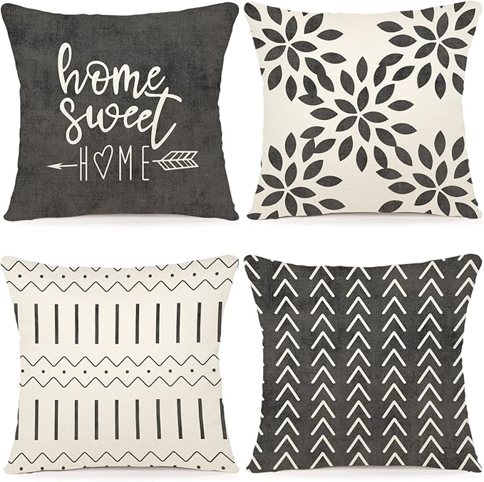 YCOLL Pillow Covers 18x18 Modern Sofa Throw Pillow Cover, Decorative Outdoor