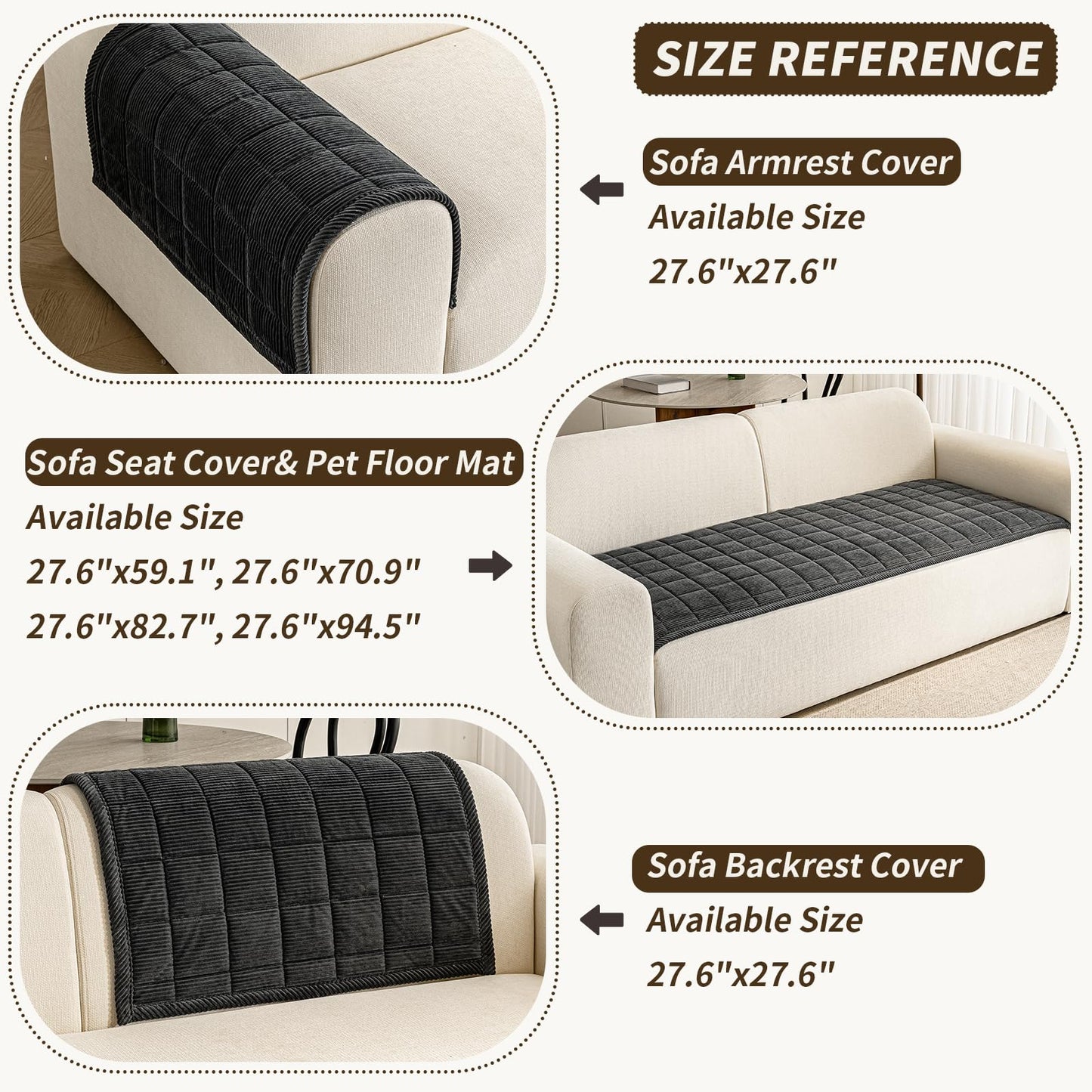 PJLZJFBY Couch Covers for Dogs Washable, 27.6"x82.7" Non Slip Couch Covers for Loveseat Sofa Pet Friendly, Soft Fuzzy Sofa Covers for Pet, Dog Couch Cover Furniture Protector(1PC,Dark Grey)