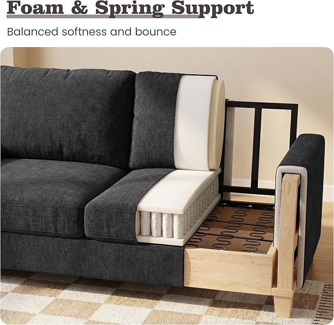 Apicizon 3-Seater Sofa & 3-Seater Sofa, 2 Piece Set Comfy Couch