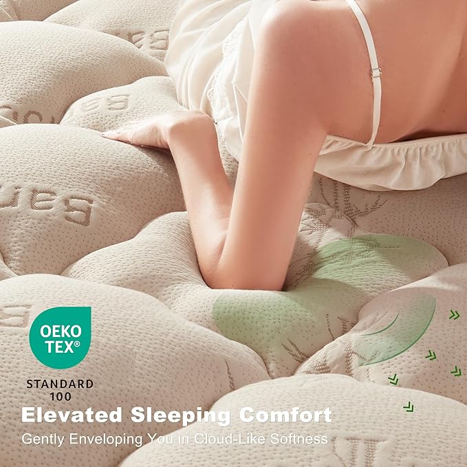 BEDLORE Twin XL Mattress Topper Viscose Derived from Bamboo, Thick Pillow Top