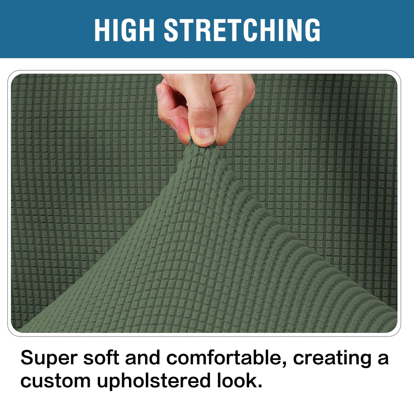H.VERSAILTEX Ottoman Cover Slipcover Rectangle Fit Length 29'-34' Footrest Sofa Slipcovers Stool Cover Footstool Protector Covers Feature Stretch Thick Soft Jacquard Fabric Washable - Bronze Green