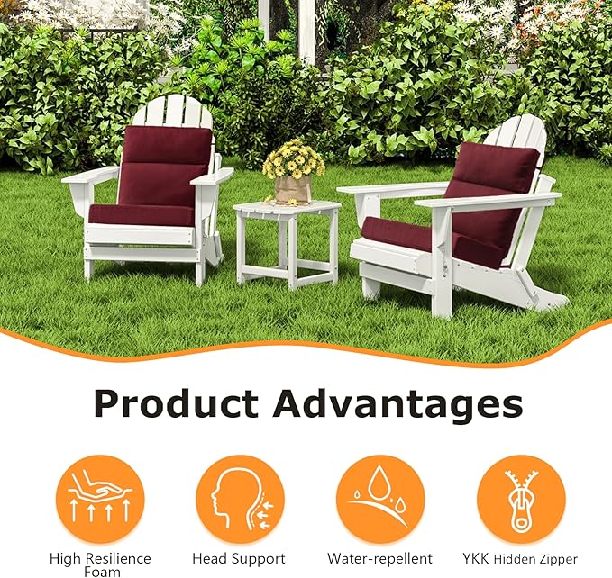 Unimatta Sunbrella Outdoor High Back Chair Cushion Seat Pads, 44 x 21 Inch