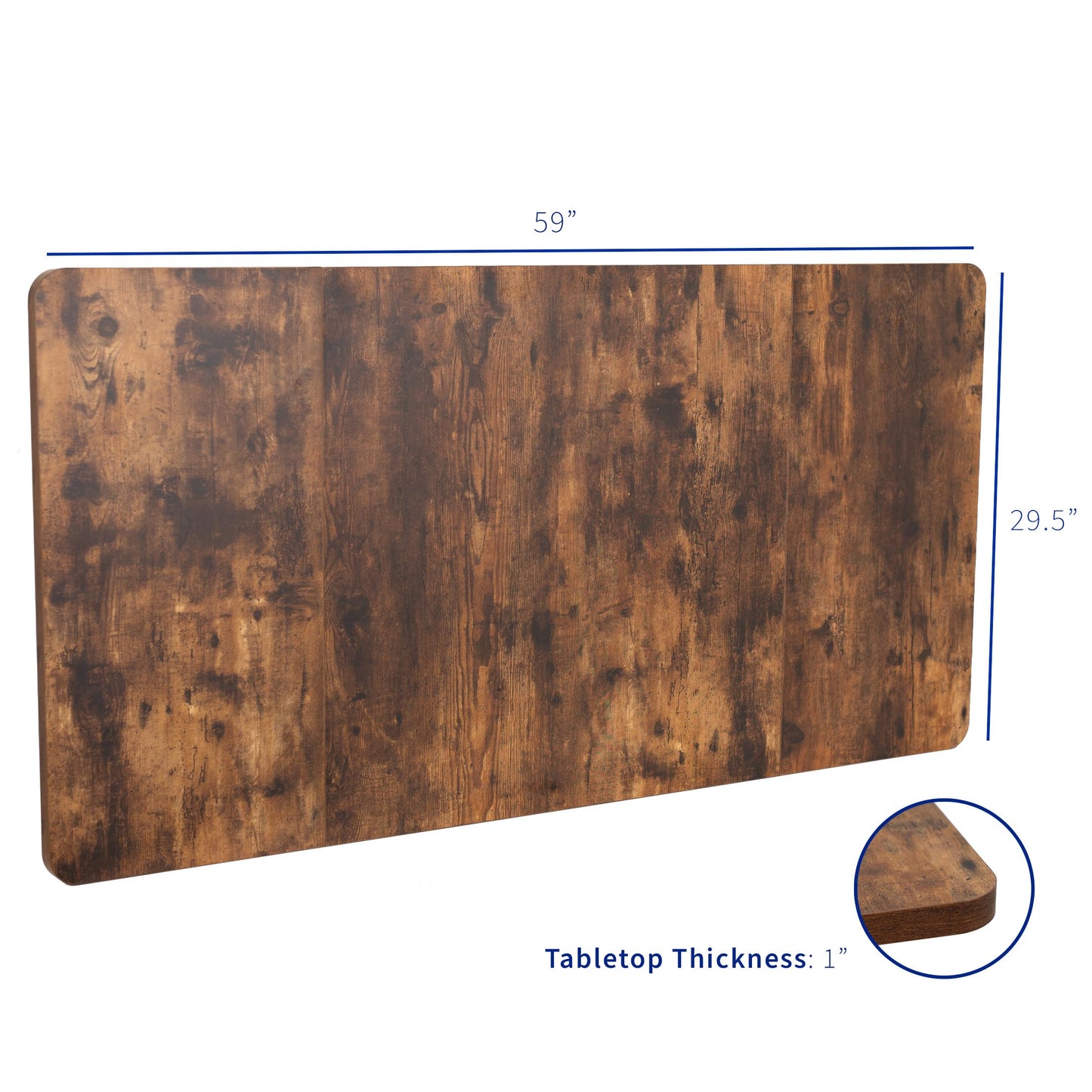 VIVO Universal 60 x 30 inch Table Top for Standard and Sit to Stand Height Adjustable Home and Office Desk Frames, Rustic Vintage Brown Desktop, DESK-TOP60-30N