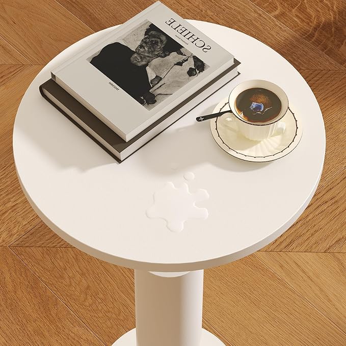 LAATOOREE Small Round Side Table, Accent Drink Coffee Table, Pedestal End Table