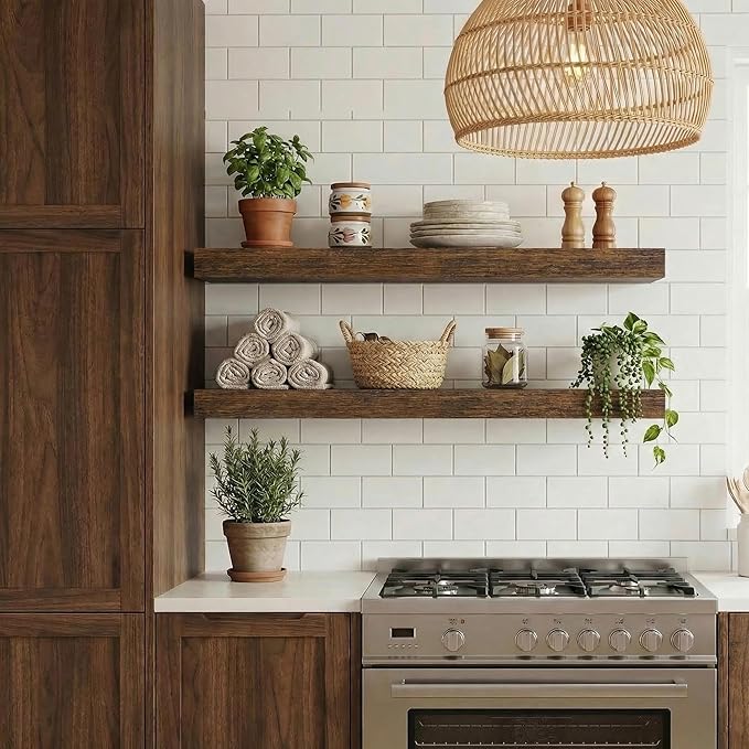 Dreamland 36 inch Floating Shelves, Rustic Wood Floating Wall Shelf