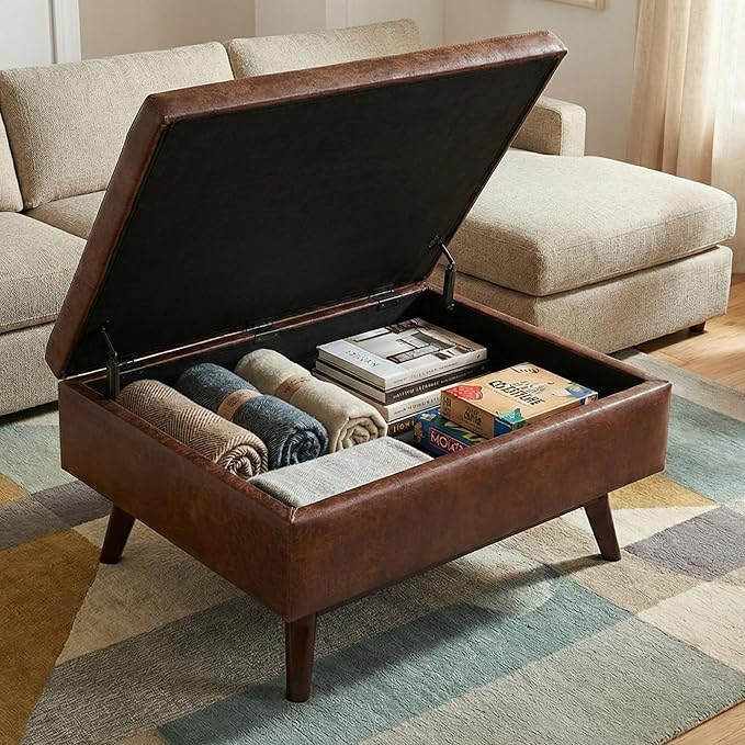 SIMPLIHOME Owen Coffee Table Storage Ottoman