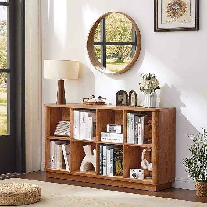 Joaxswe 8 Cube Storage Book Shelf, Floor Standing Wooden Cubby Bookcase