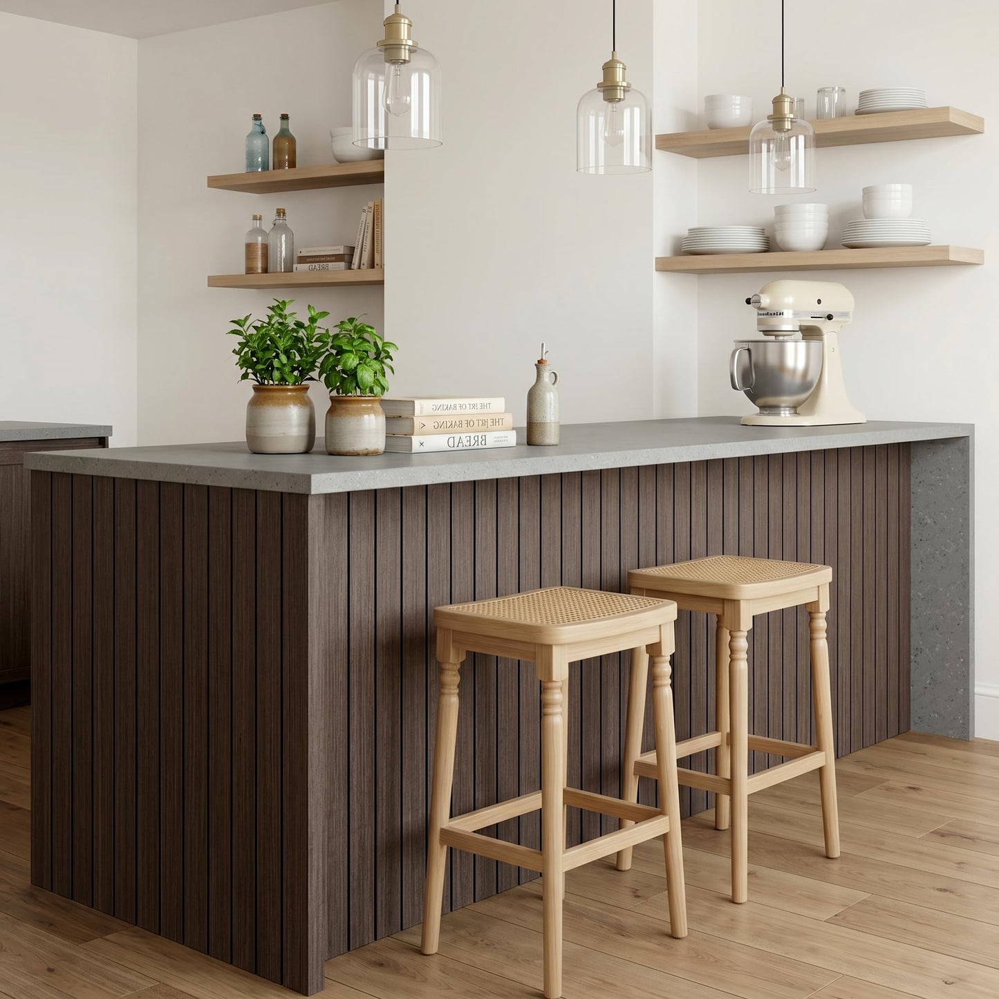 INNO STICKERS Peel and Stick Faux Wood Slat Wall Panels, 118" x 48" Walnut Self-Adhesive Flexible Wall Paneling, 3D Wood Grain Wallpaper for Walls & Ceilings, Covers 38.75 Sq. Ft.