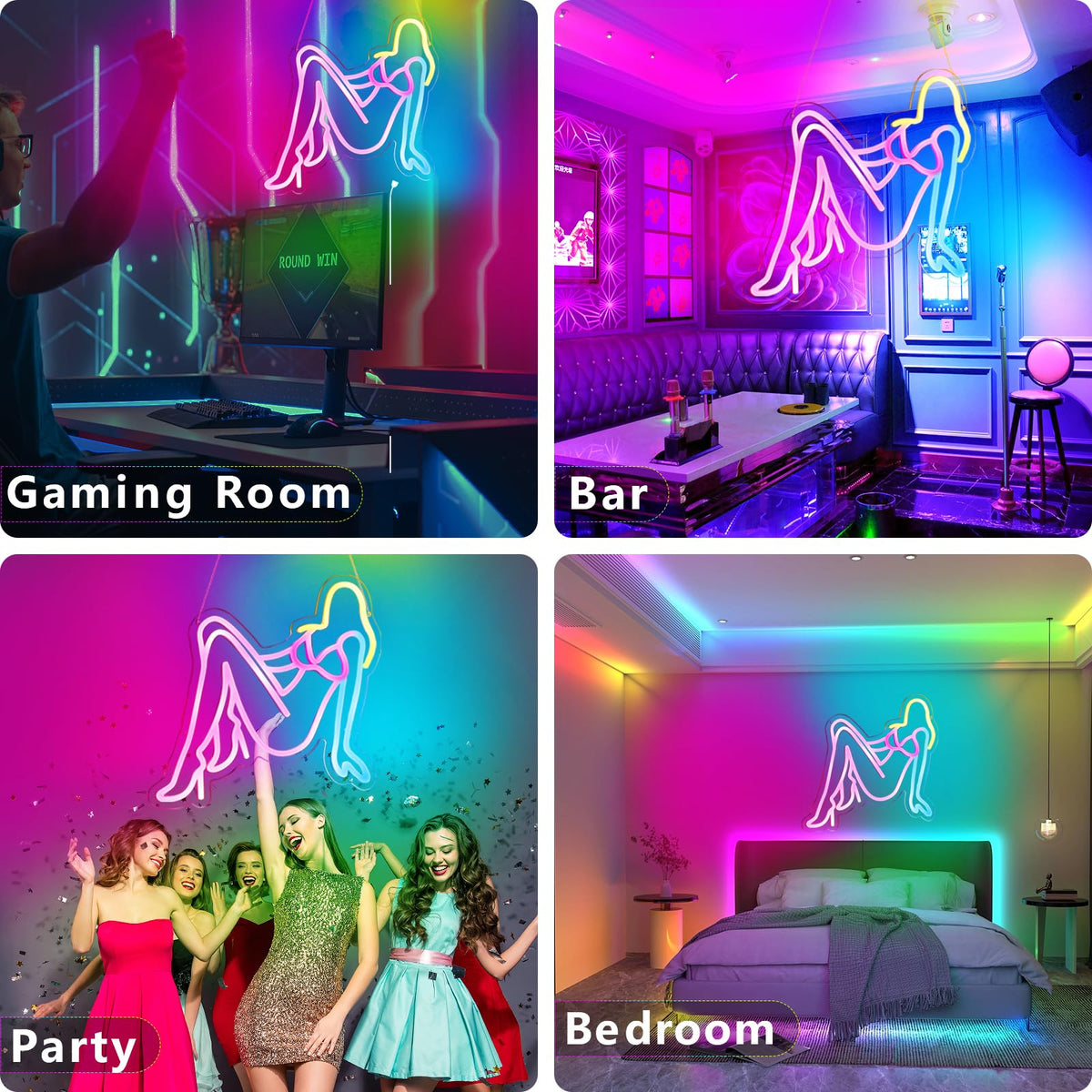 Golden Hair Beauty Neon Sign Neon Sign Led Neon Lights for Wall Decor Dimmable for Bedroom Led Sign USB Powered for Christmas Thanksgiving Birthday Party Girls Gifts