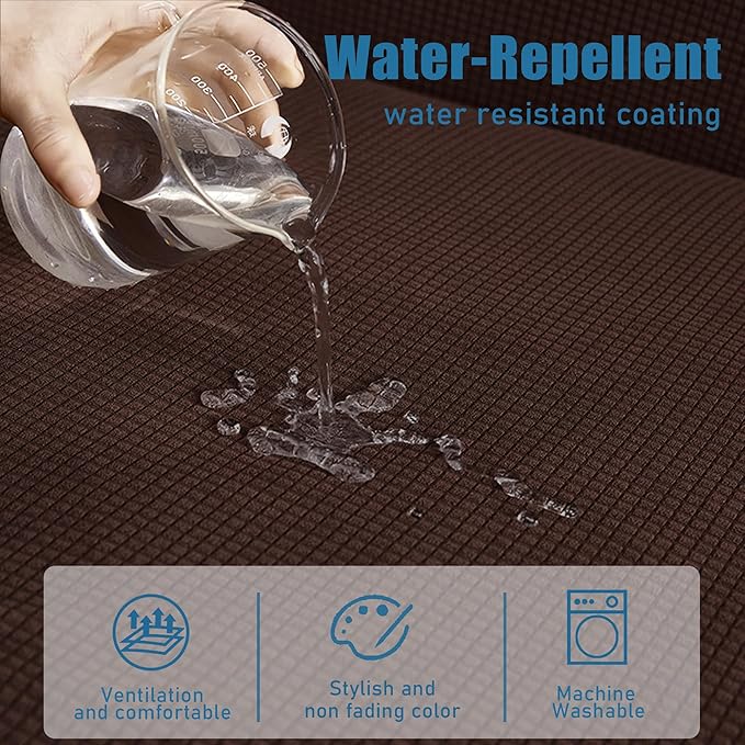 Water Repellent Couch Cushion Cover 3 Pieces Sofa Seat Cushion Covers, Stretch